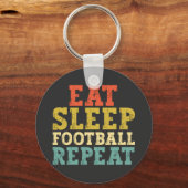 Football Lovers Eat Sleep Football Repeat Sleutelhanger (Voorkant)