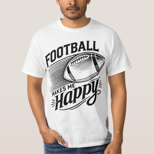 Football maakt me blij t-shirt (Voorkant)