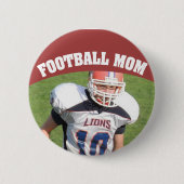 Football mam Aangepaste foto-Button Ronde Button 5,7 Cm (Voorkant)