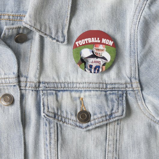 Football mam Aangepaste foto-Button Ronde Button 5,7 Cm (In situ)