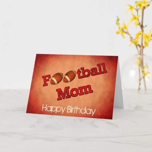 Football Mam Cute Birthday Kaart (Gele Bloem)