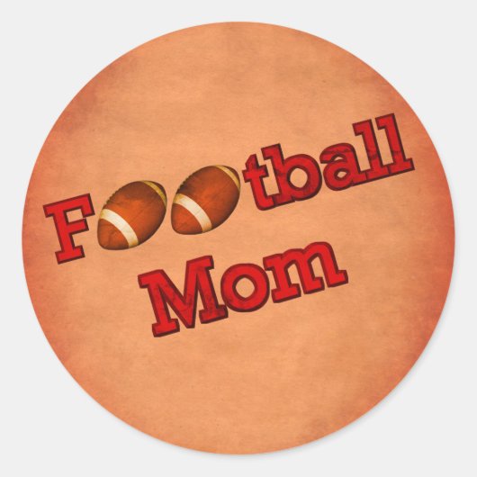 Football Mam Cute Ronde Sticker (Voorkant)