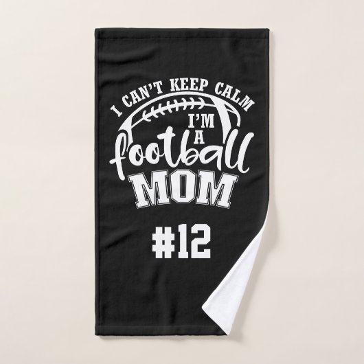 Football mam Rally Towel. Ik kan niet kalm houden. Handdoek (Handdoek)