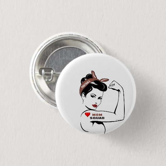 Football Mam Squad Ronde Button 3,2 Cm (Voorkant /achterkant)