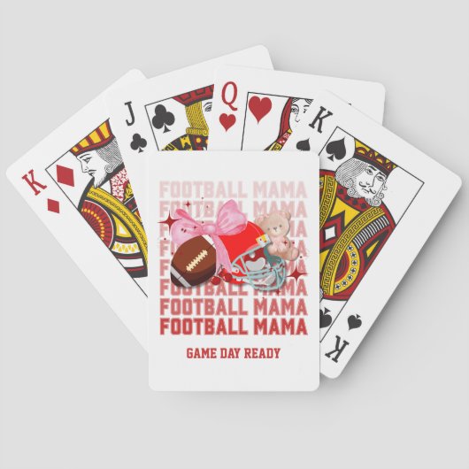 FOOTBALL MAMA Coquette Mom Pokerkaarten (Achterkant)