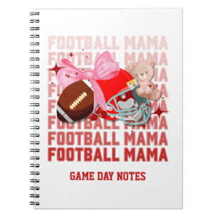 FOOTBALL MAMA Coquette Mom Spel Dag Notities Notitieboek