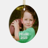 Football Mama Foto Keramisch Ornament (Rechts)