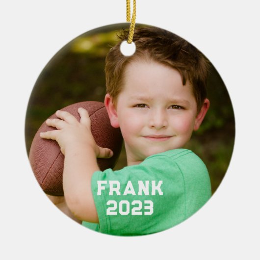 Football Mama Foto Keramisch Ornament (Voorkant)