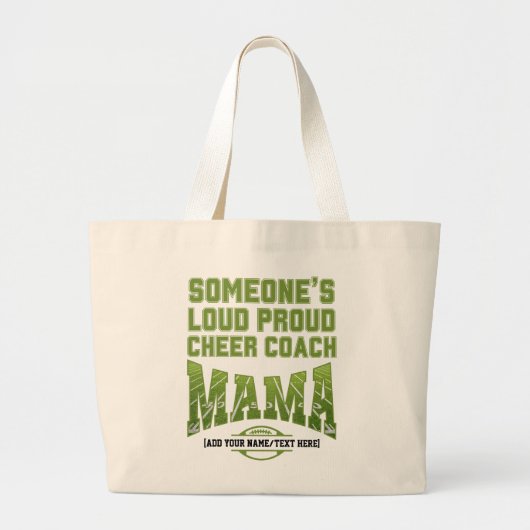 FOOTBALL MAMA IEMANDS TROTSE CHEER COACH MAMA GROTE TOTE BAG (Voorkant)