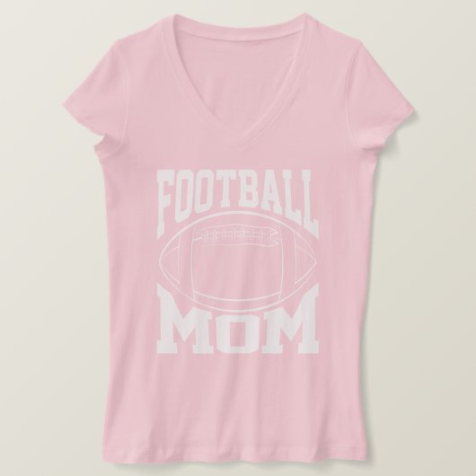 Football mama in het wit met spelersnaam en nummer t-shirt (Design voorkant)