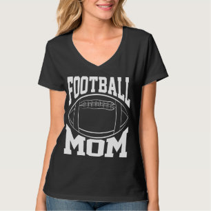 Football mama in het wit met spelersnaam en nummer t-shirt