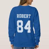 Football mama in het wit met spelersnaam en nummer trui (Achterkant)