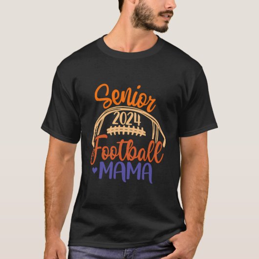 Football Mama Senior 2024 Klasse van 24 Football M T-shirt (Voorkant)