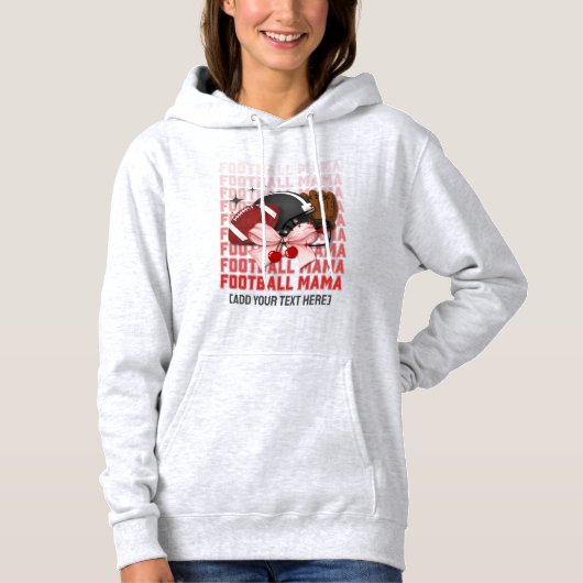 FOOTBALL MAMA Stijlvolle Coquette Bow Hoodie (Voorkant)