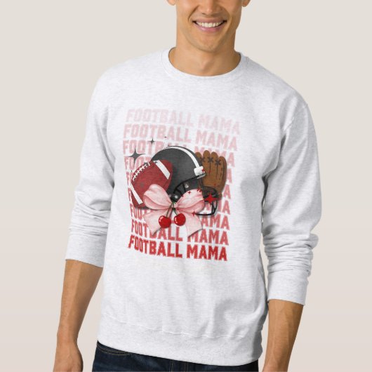 FOOTBALL MAMA Stijlvolle Coquette Bow Trui (Voorkant)