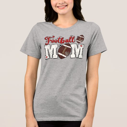 Football mama Tri-Blend shirt (Voorkant)