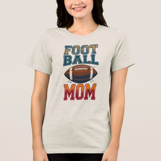 Football mama Tri-Blend shirt (Voorkant)