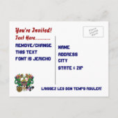 Football Mardi Gras Dragon King uitzicht schrijft  Uitnodiging Briefkaart (Achterkant)