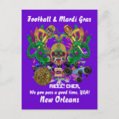 Football Mardi Gras Dragon King uitzicht schrijft  Uitnodiging Briefkaart (Voorkant)