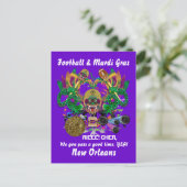 Football Mardi Gras Dragon King uitzicht schrijft  Uitnodiging Briefkaart (Staand voorkant)
