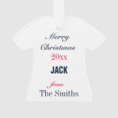 Football Marine, Rood & Wit Jersey Ornament (achterkant)