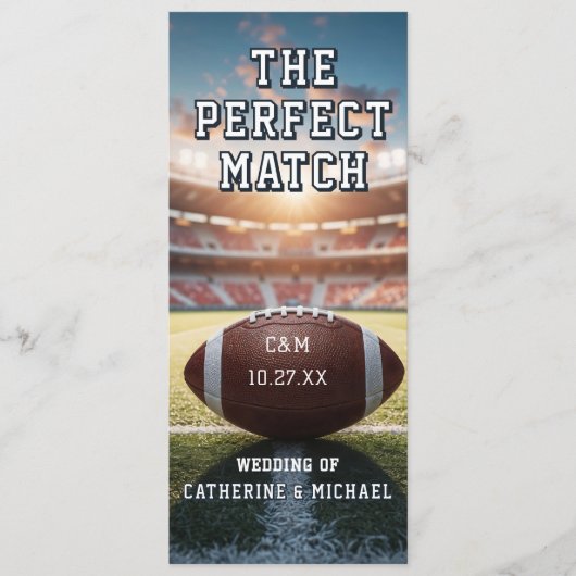Football Match Sport liefhebbers spel dag bruiloft Menu (Voorkant)