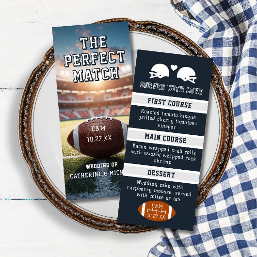 Football Match Sport liefhebbers spel dag bruiloft Menu