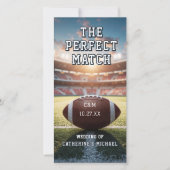 Football Match Ticket met QR Code Wedding Save The Date (Voorkant)