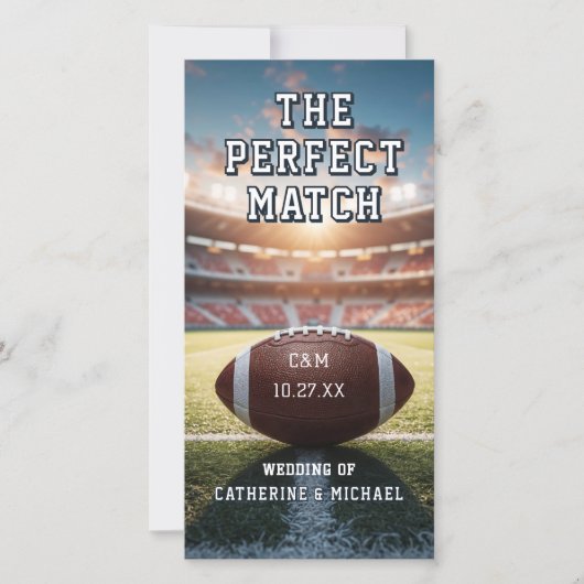 Football Match Ticket met QR Code Wedding Save The Date (Voorkant)