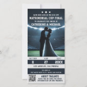 Football Match Ticket met QR Code Wedding Save The Date (Achterkant)