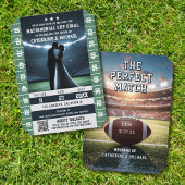 Football Match Ticket met QR Code Wedding Save The Date