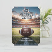 Football Match Ticket met QR Code Wedding Save The Date (Staand voorkant)