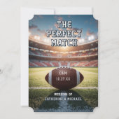 Football Match Ticket met QR Code Wedding Save The Date (Voorkant)