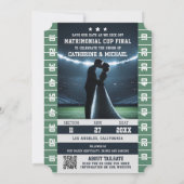 Football Match Ticket met QR Code Wedding Save The Date (Achterkant)