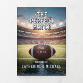 Football Match Ticket QR Code Trouwen met RSVP Drieluik Uitnodiging (Cover)