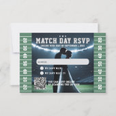 Football Match Ticket Wedding QR Code RSVP Kaartje (Voorkant)