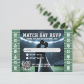 Football Match Ticket Wedding QR Code RSVP Kaartje (Staand voorkant)