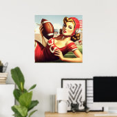  Football Meisje Poster (Thuiskantoor)