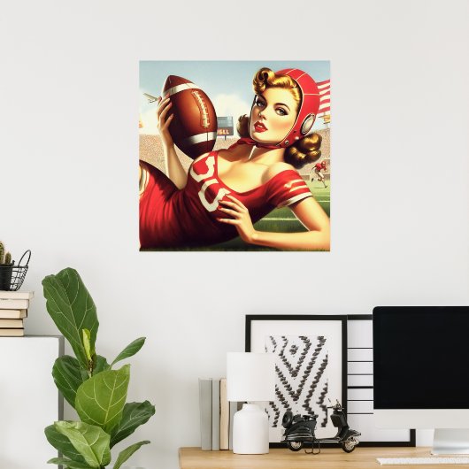  Football Meisje Poster (Thuiskantoor)