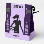 Football Meisje Speler, Football Meisje Verjaardag Bedankdoosjes (Achterkant)