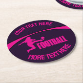 Football Meisje Speler, Team, Verjaardag Meisje Gi Ronde Kartonnen Onderzetter (Gebogen)