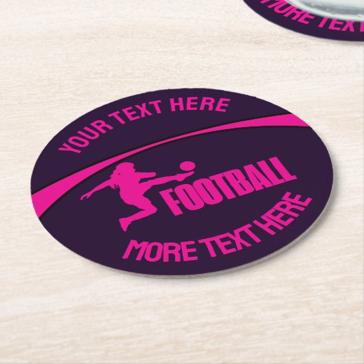 Football Meisje Speler, Team, Verjaardag Meisje Gi Ronde Kartonnen Onderzetter (Gebogen)