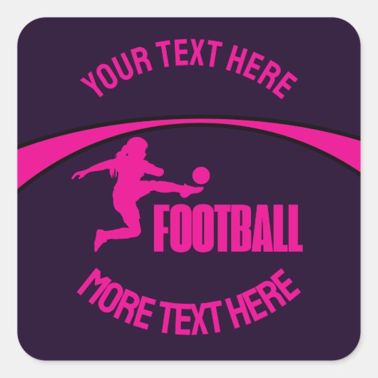 Football Meisje Speler, Team, Verjaardag Meisje Gi Vierkante Sticker (Voorkant)
