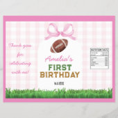 Football Meisje Verjaardag Roze Bow Chip Bag Wrapp Flyer (Voorkant)