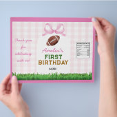 Football Meisje Verjaardag Roze Bow Chip Bag Wrapp Flyer (Hand)