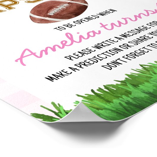 Football Meisje Verjaardag Tijd Capsule Sign Poster (Hoek)