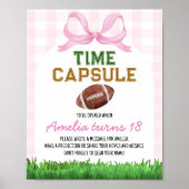 Football Meisje Verjaardag Tijd Capsule Sign Poster (Voorkant)