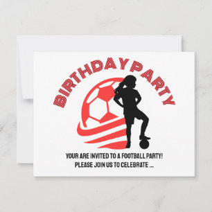 Football Meisje Verjaardagsfeest, Football Speler Kaart