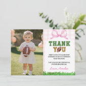 Football Meisje Verjaardagsfoto Dank u kaart (Staand voorkant)