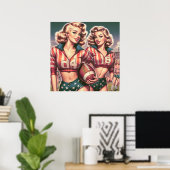  Football meisjes Poster (Thuiskantoor)